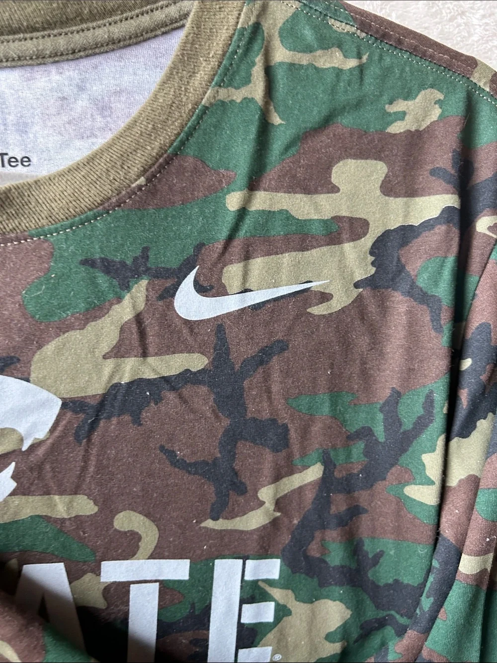 Nike K-State Camouflage military appreciation long Sleeve Shirt - Green, brownXL
